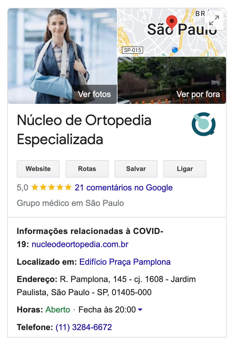 Avaliações do Núcleo de Ortopedia Especializada